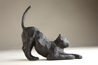 "le chat s'étire" 19x9 bronze patiné